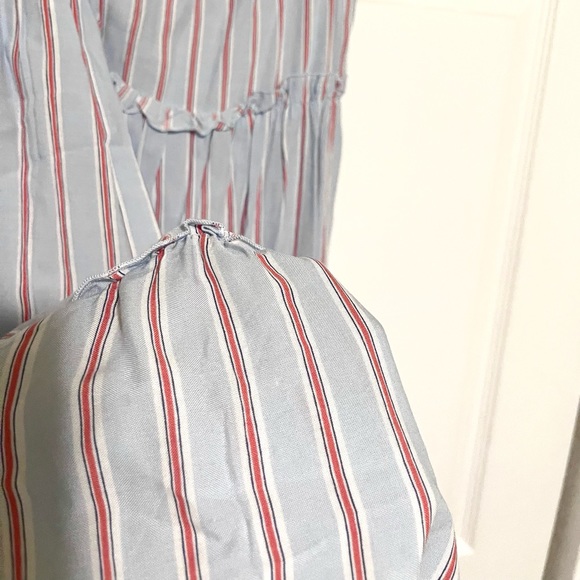 H&M Striped Midi Dress Sz 14 - Picture 5 of 6